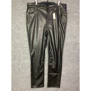 New Gap Vintage Slim High Rise Women's Leather‎ Pant Black Size 33/16T $89